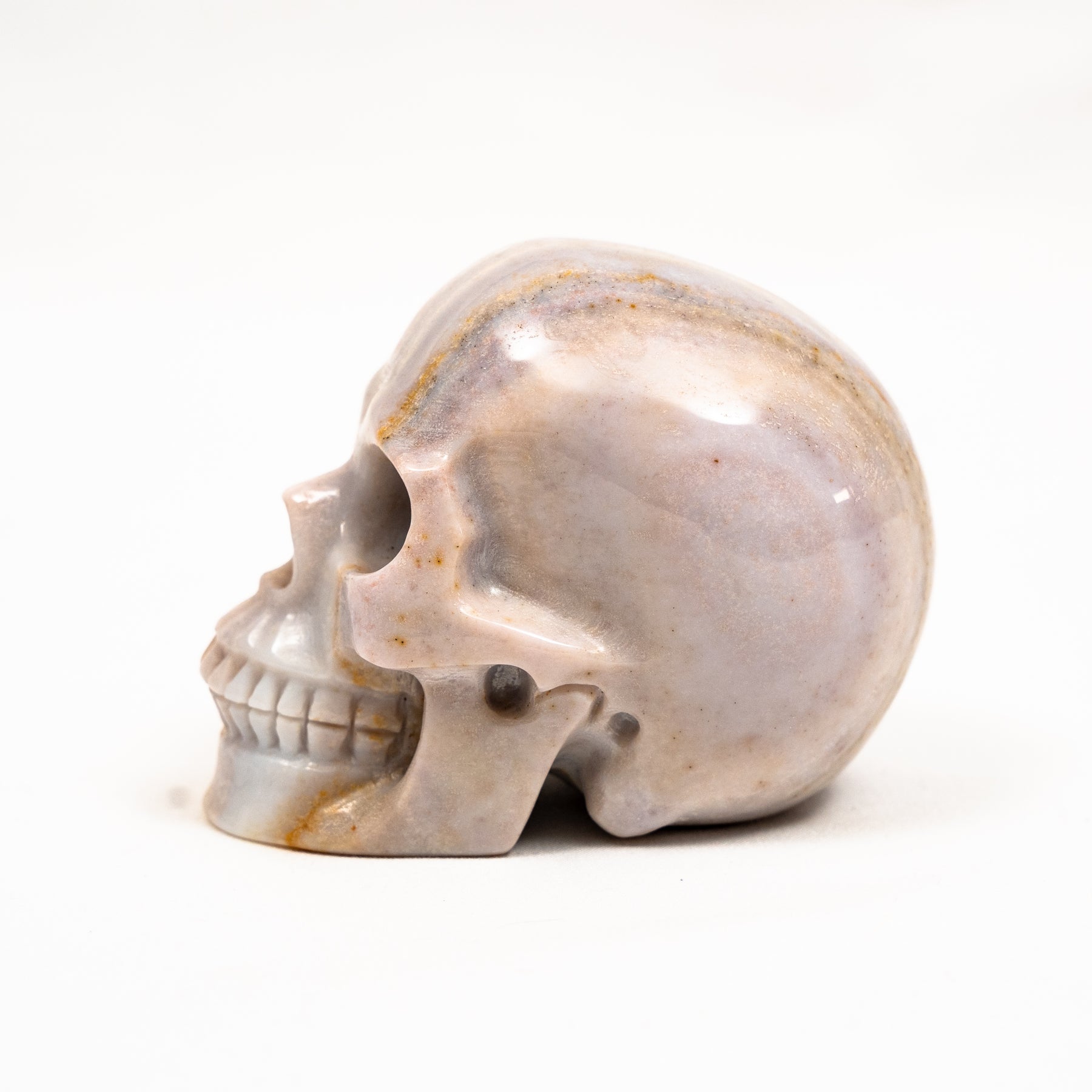 Agate Crystal Skull - Hand Carved 3.5" Large Crystal Skull