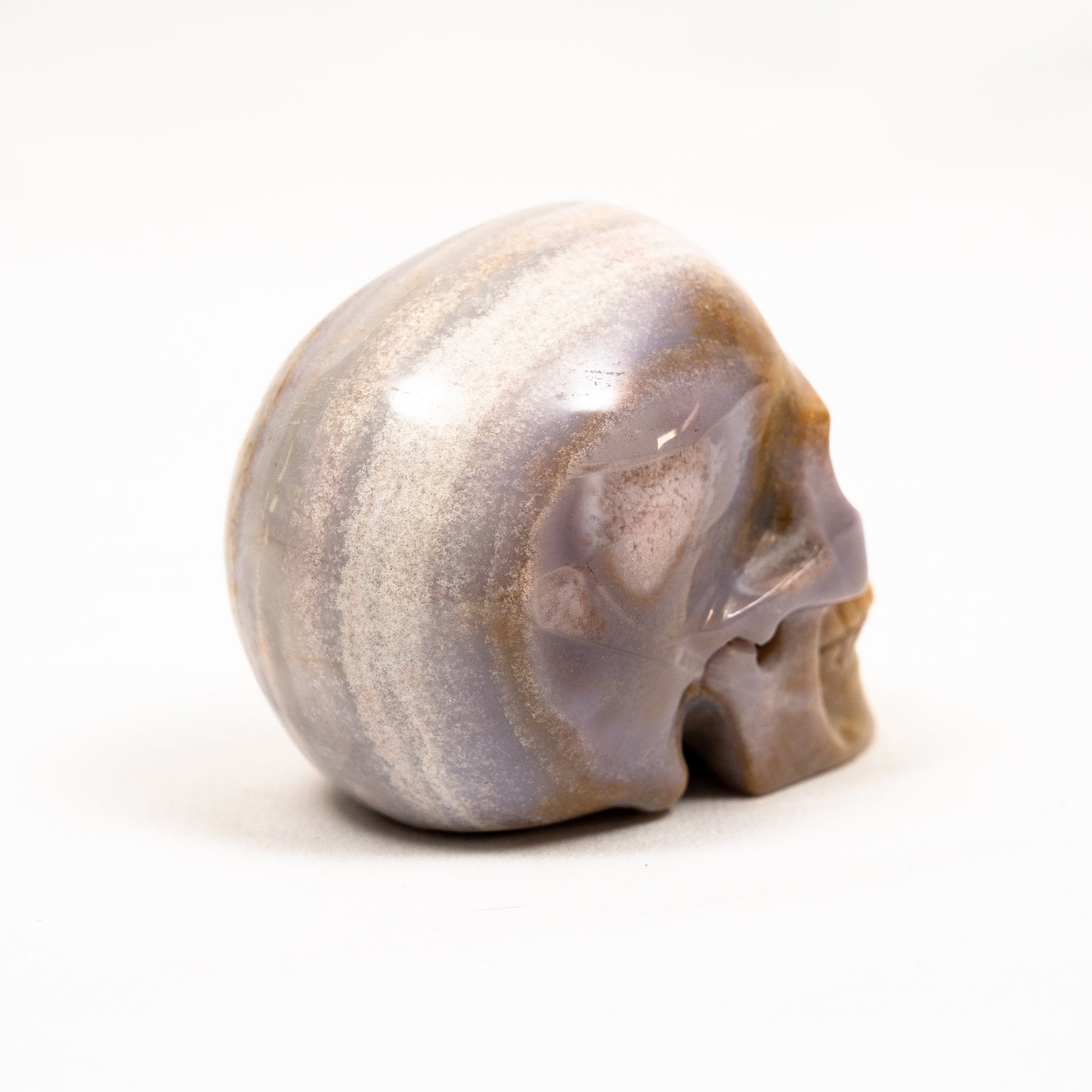 Agate Crystal Skull - Hand Carved 3.5" Large Crystal Skull