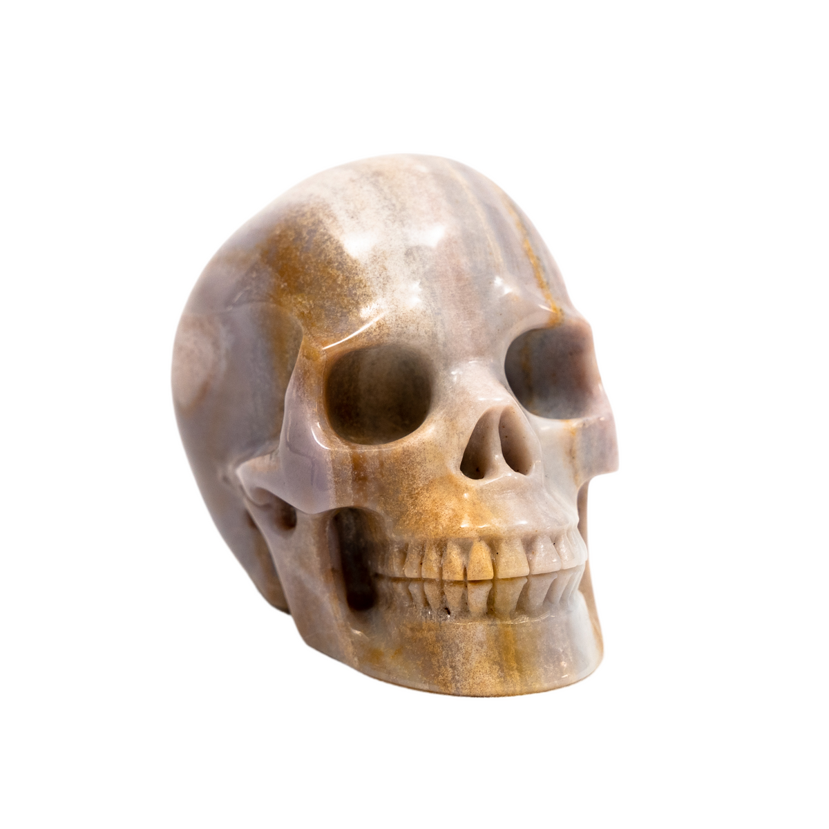 Agate Crystal Skull - Hand Carved 3.5" Large Crystal Skull
