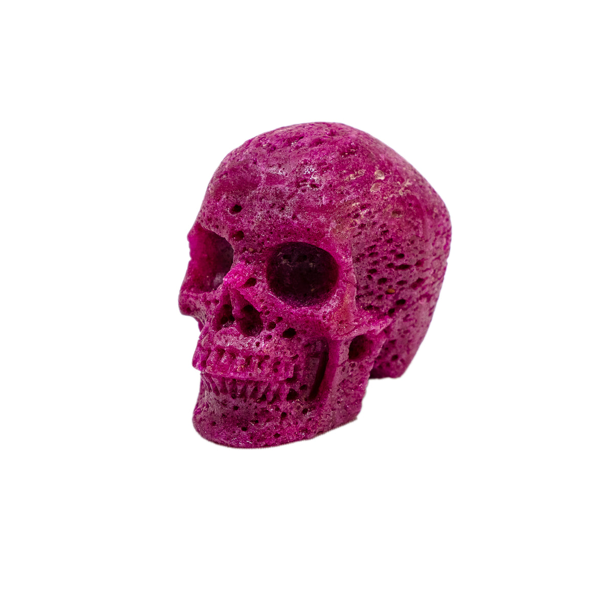 Natural High Quality Red Corundum Crystal Skull - Hand Carved 2.5" Reiki, Chakra Healing Crystal Skull Stones - RARE