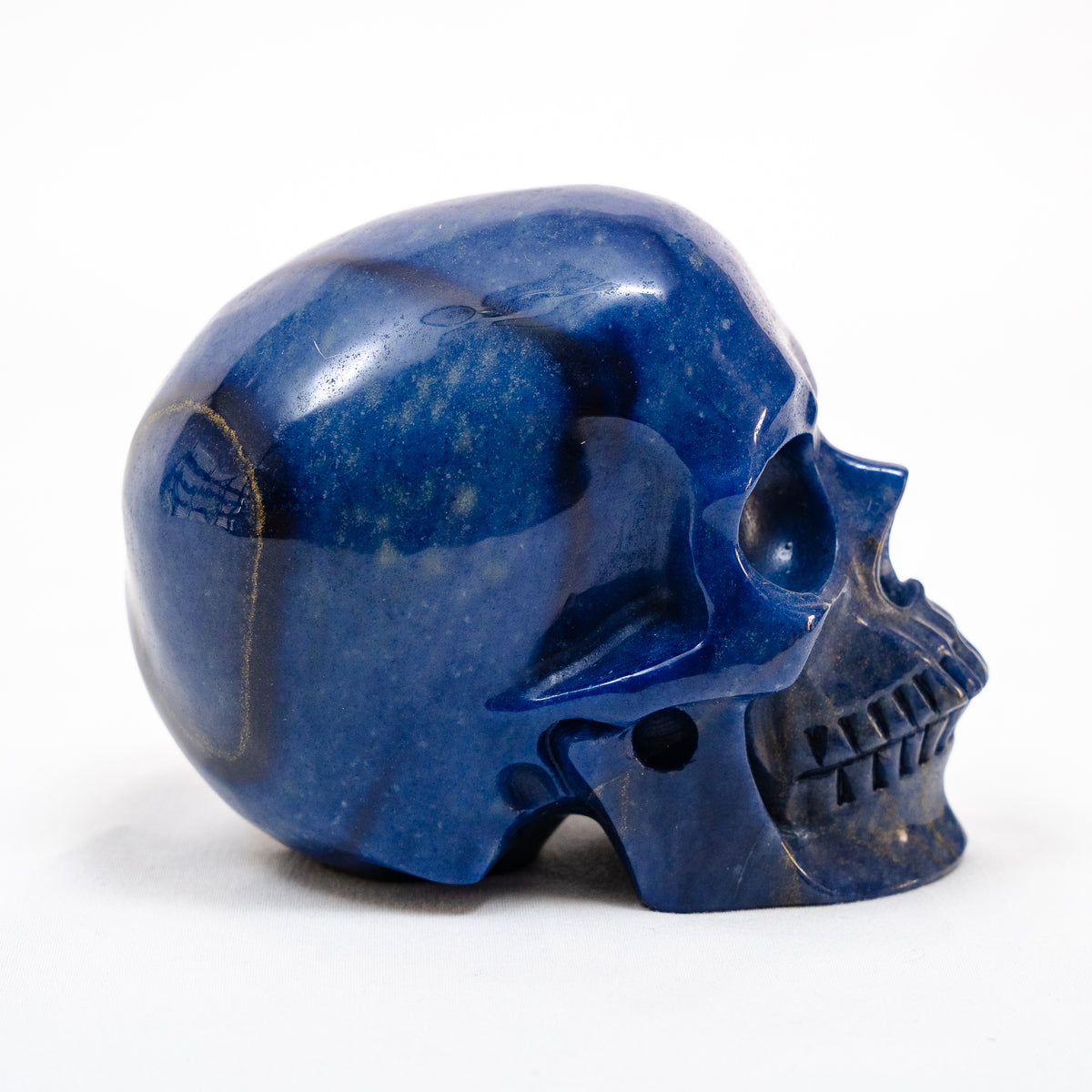 Blue Aventurine Crystal Skull - Large Hand Carved 5" Chakra Healing Crystal Gemstone Skull RARE