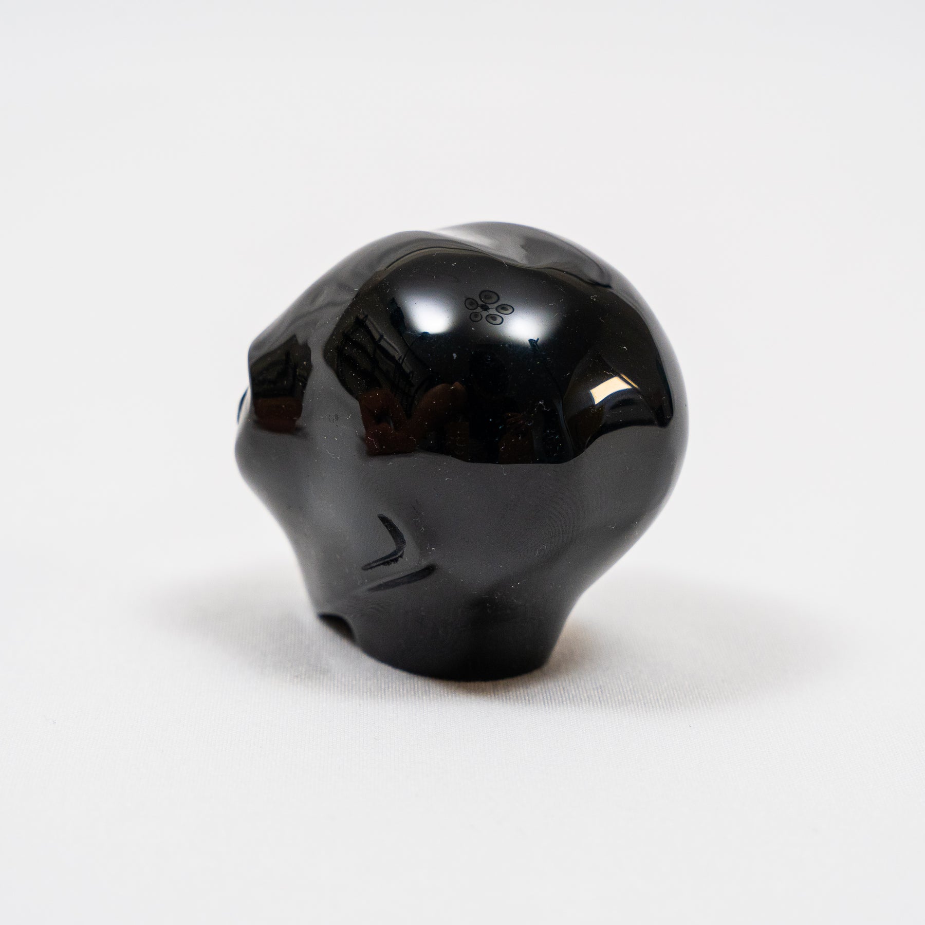 Black Obsidian Mini Crystal Alien w/ Labradorite Eyes - Hand Carved 2" Healing Crystal Reiki Chakra Star Being Stone