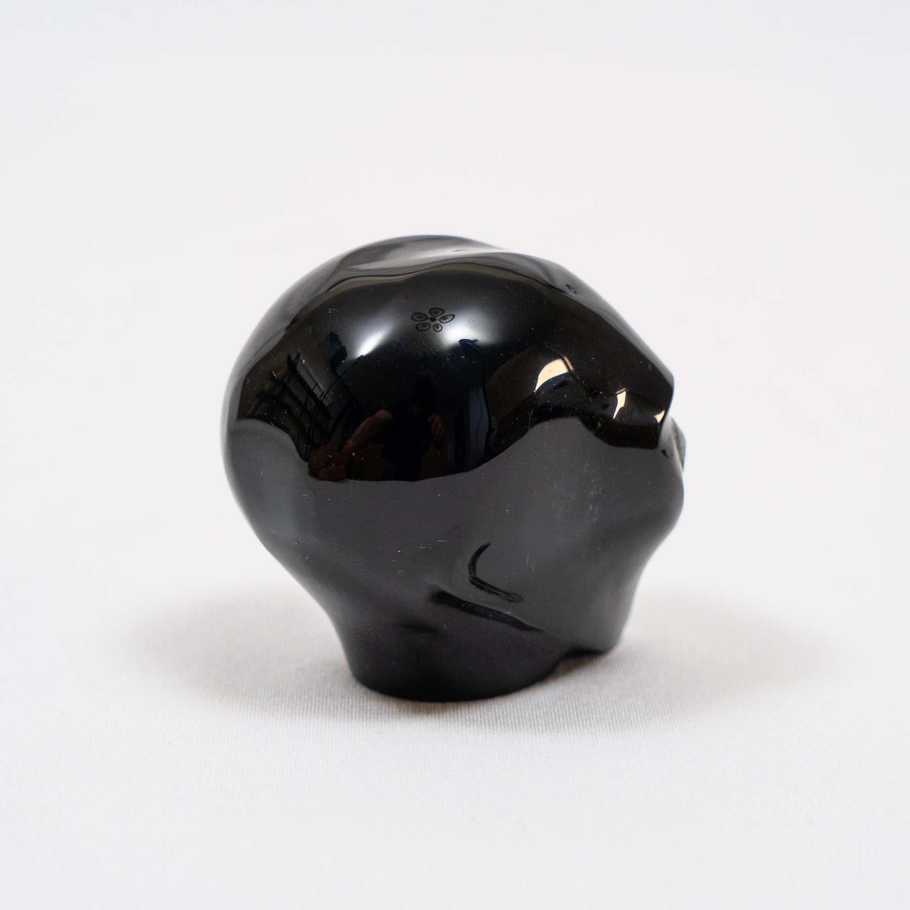 Black Obsidian Mini Crystal Alien w/ Labradorite Eyes - Hand Carved 2" Healing Crystal Reiki Chakra Star Being Stone