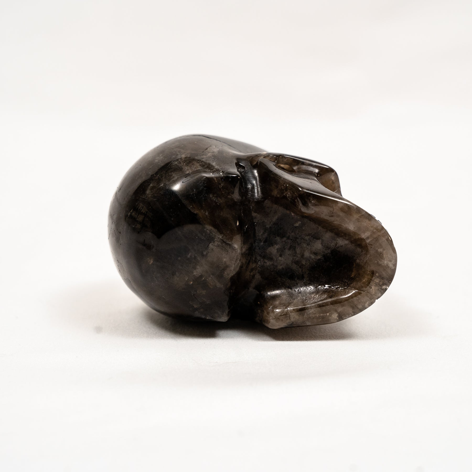 Black Quartz Crystal Skull - Hand Carved 3.5" Large Skull
