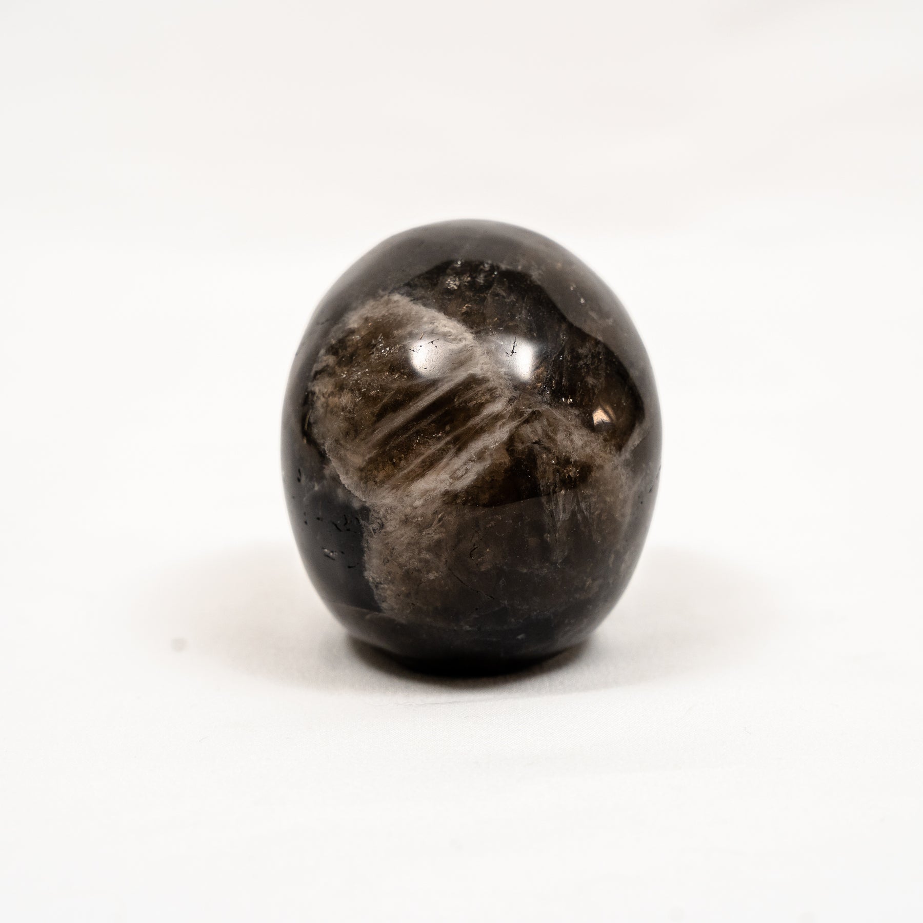 Black Quartz Crystal Skull - Hand Carved 3.5" Large Skull