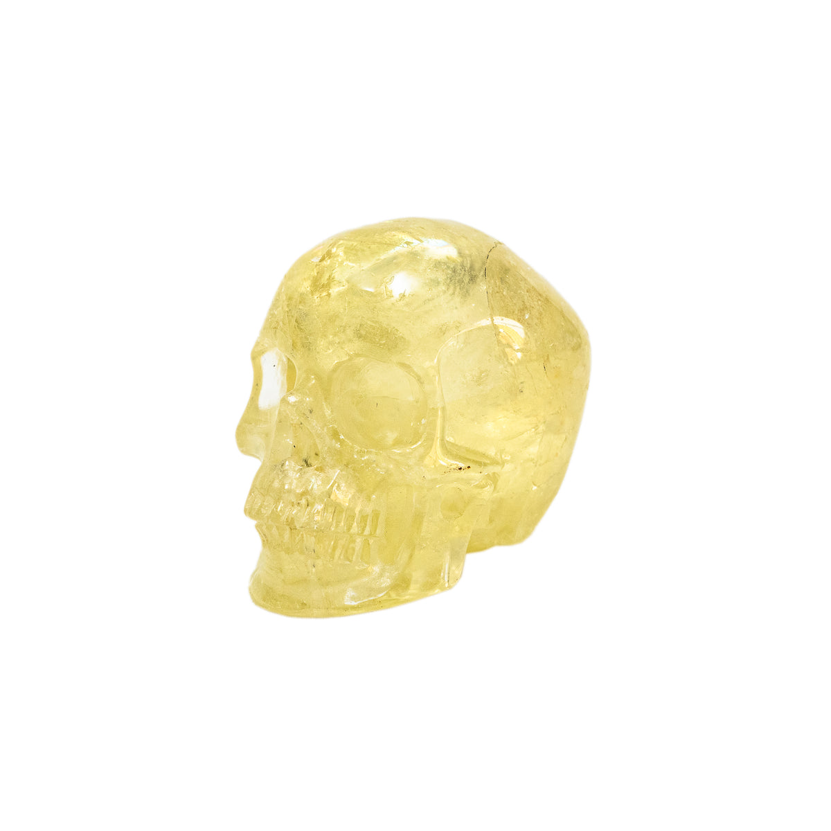 Natural High Quality Citrine Yellow Quartz Crystal Skull - Hand Carved 3" Reiki, Chakra Healing Crystal Skull Stones - RARE