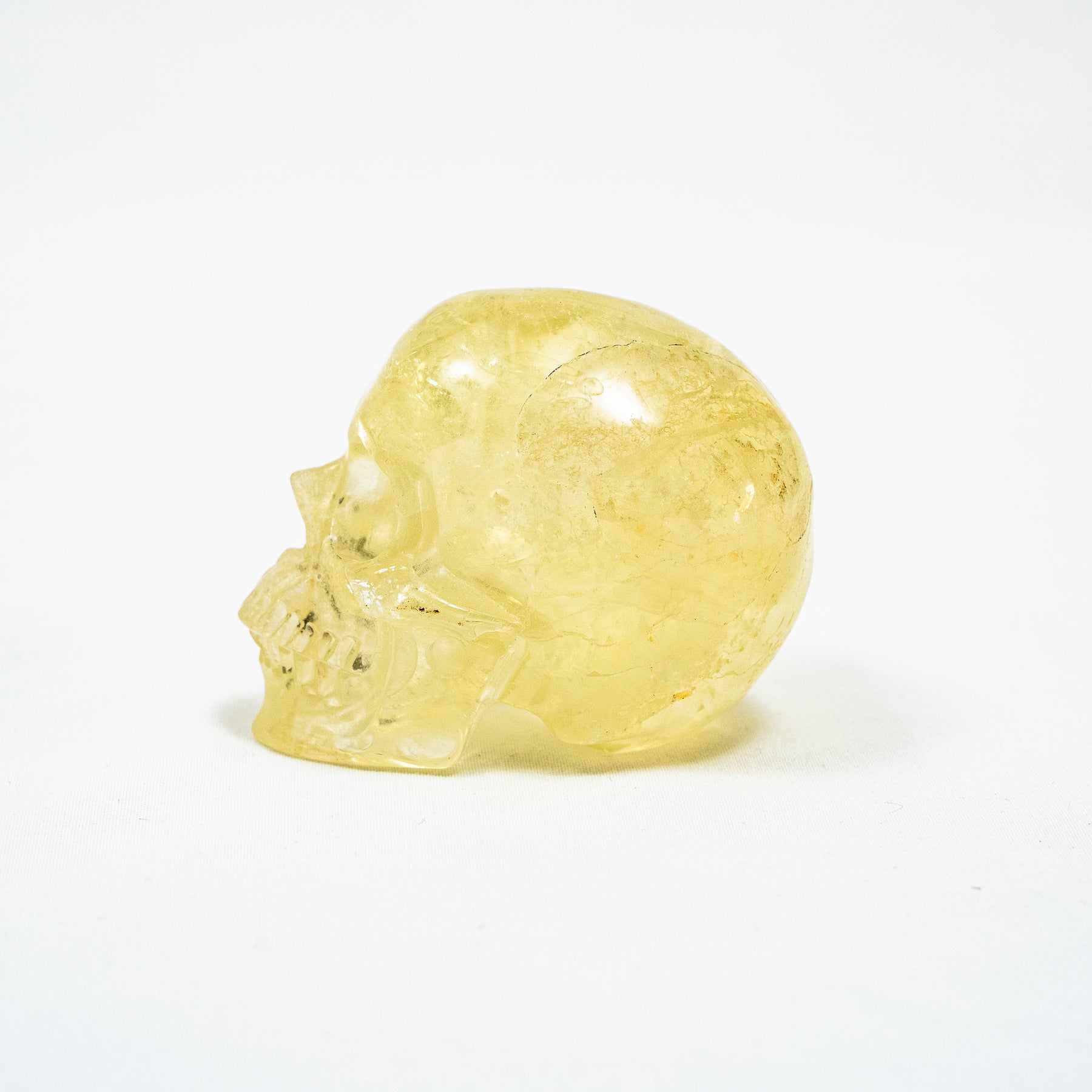Natural High Quality Citrine Yellow Quartz Crystal Skull - Hand Carved 3" Reiki, Chakra Healing Crystal Skull Stones - RARE