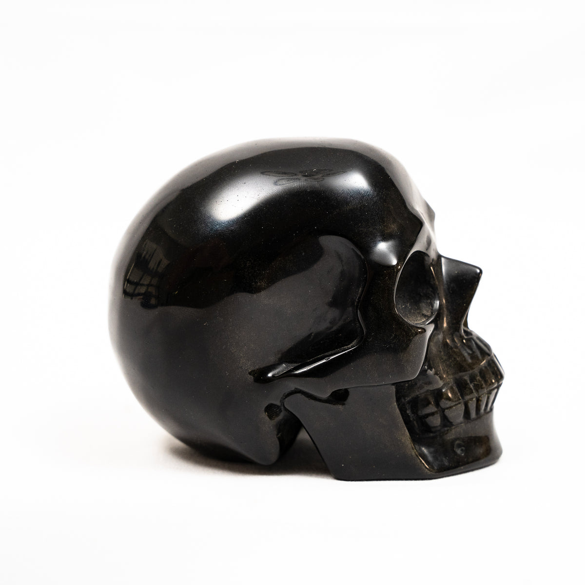 Gold Obsidian 4.5" Hand Carved Crystal Skull