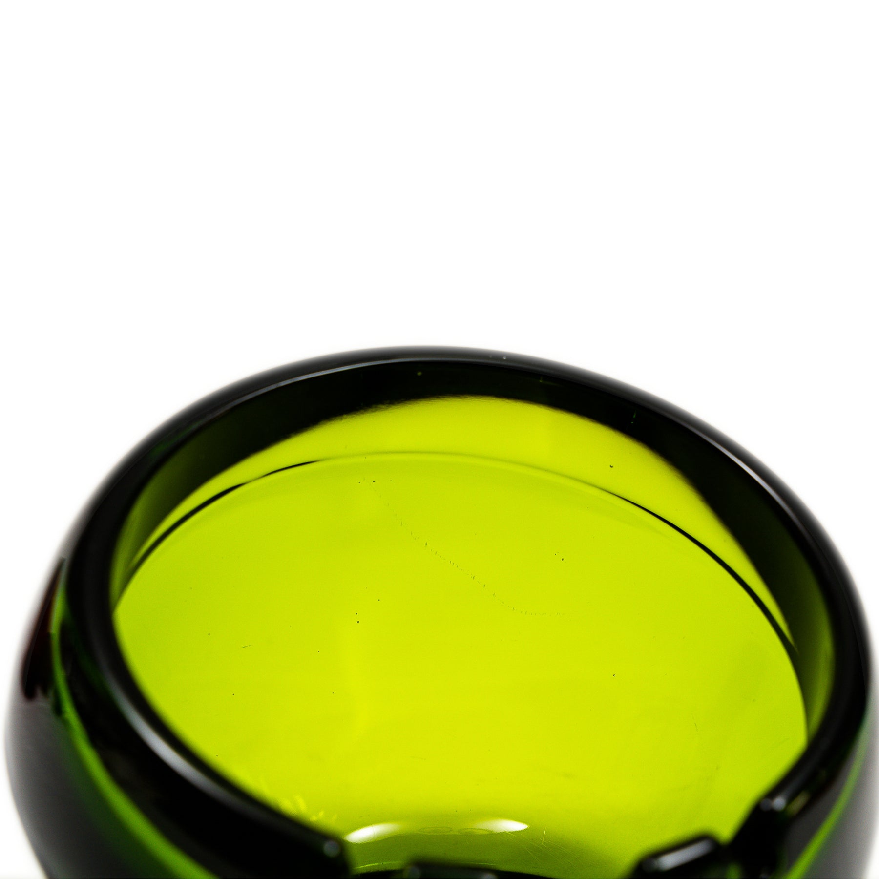 Vintage Viking Glass Orb Ashtray & Table Lighter Set - Avocado Green