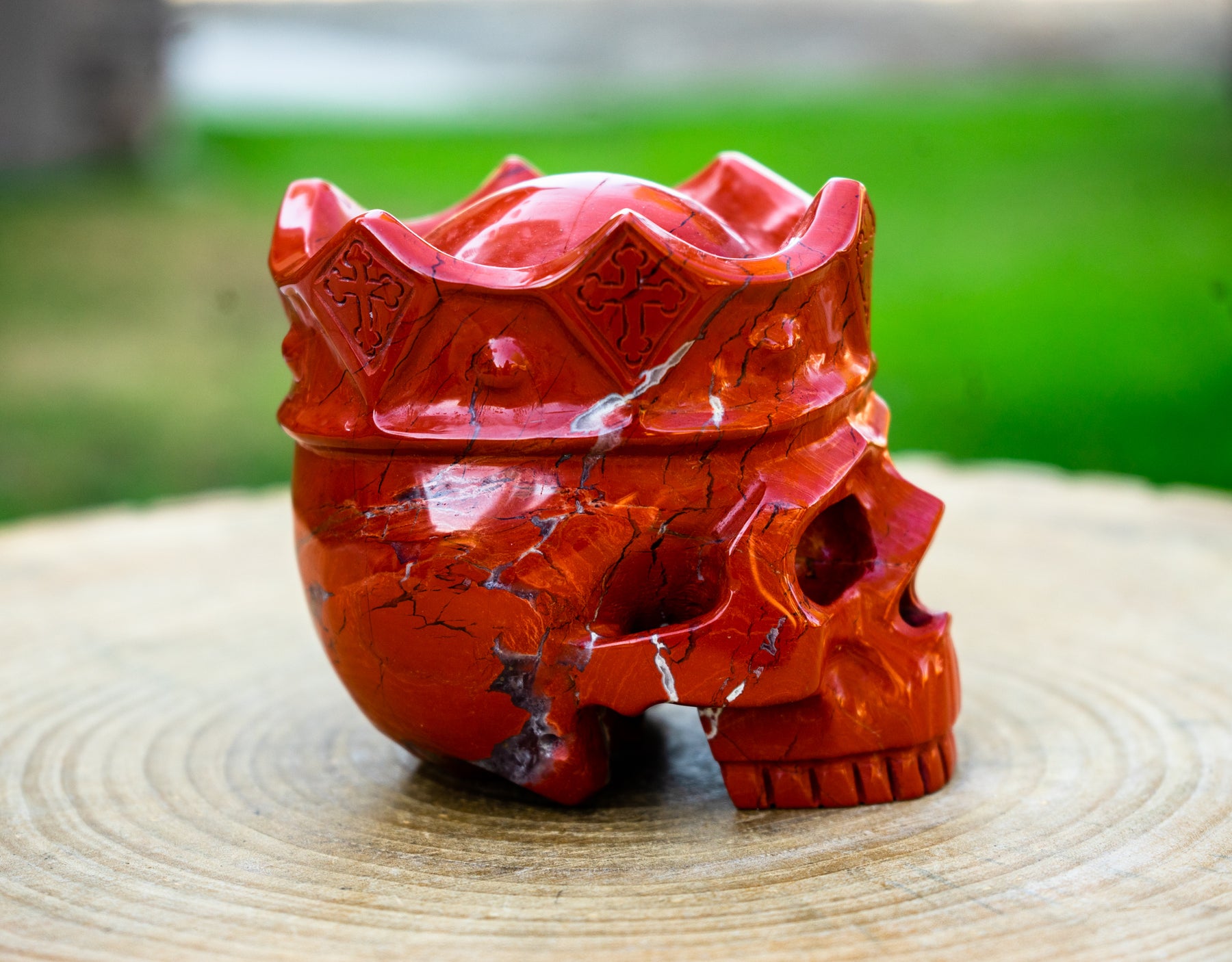 Red Jasper 4.25" Crowned Crystal Skull