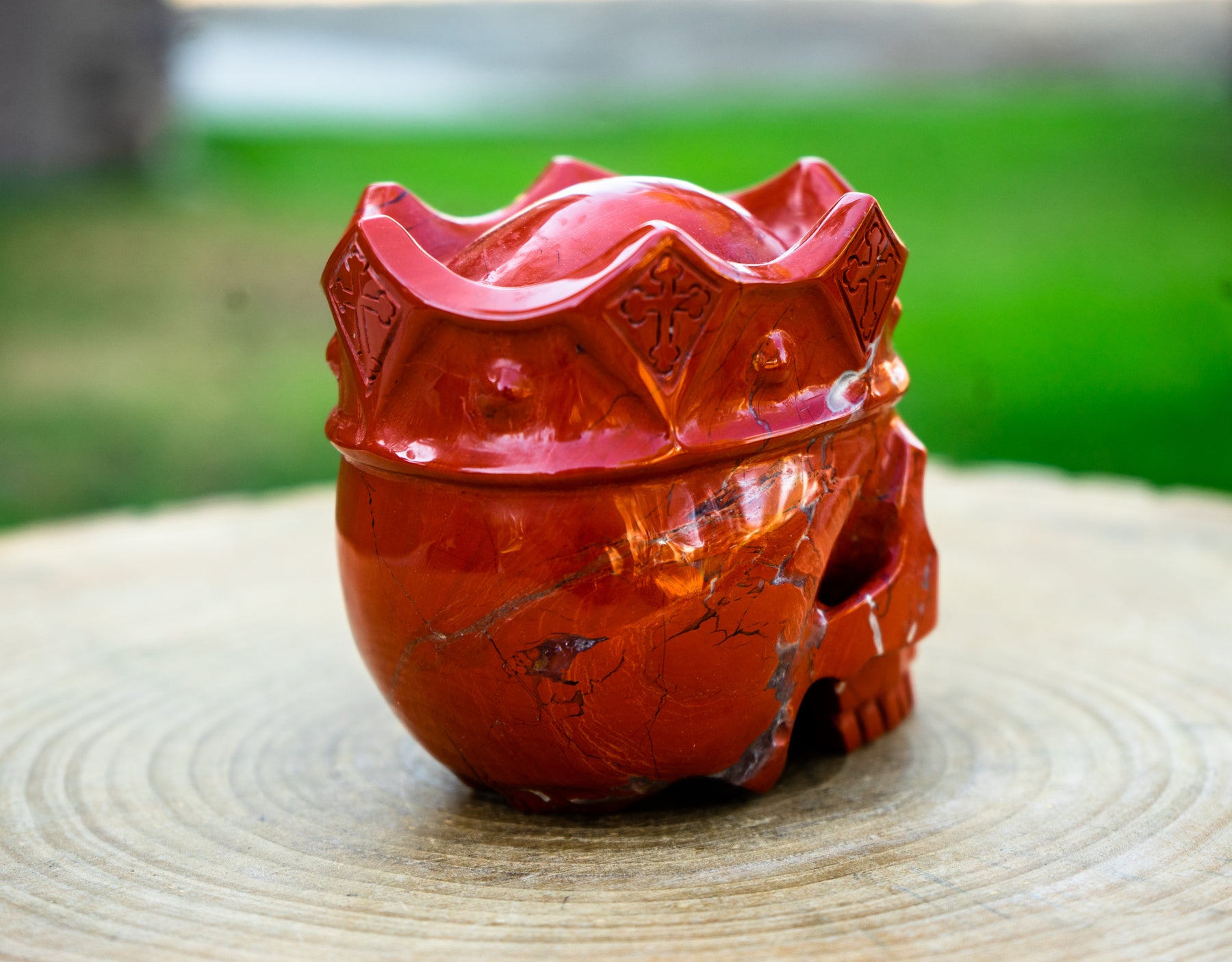 Red Jasper 4.25" Crowned Crystal Skull
