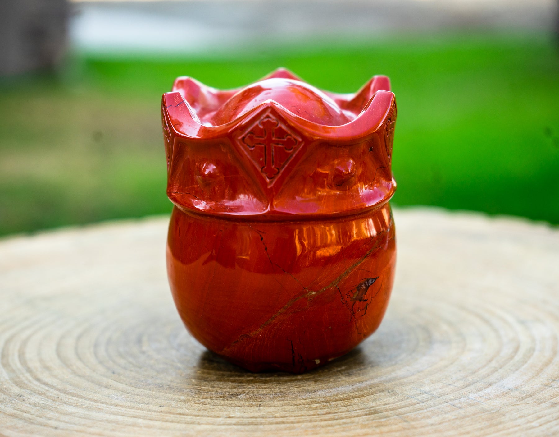 Red Jasper 4.25" Crowned Crystal Skull