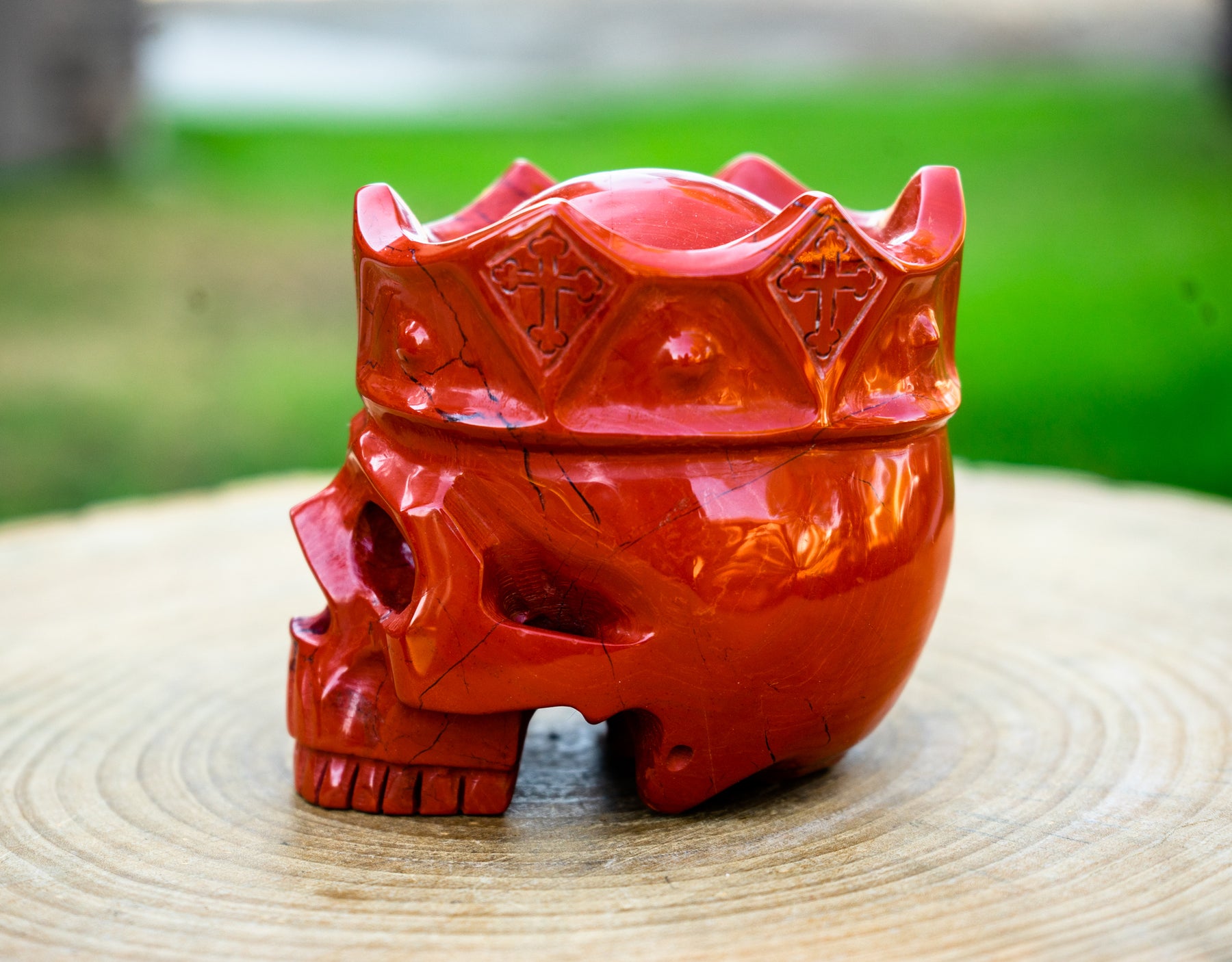 Red Jasper 4.25" Crowned Crystal Skull