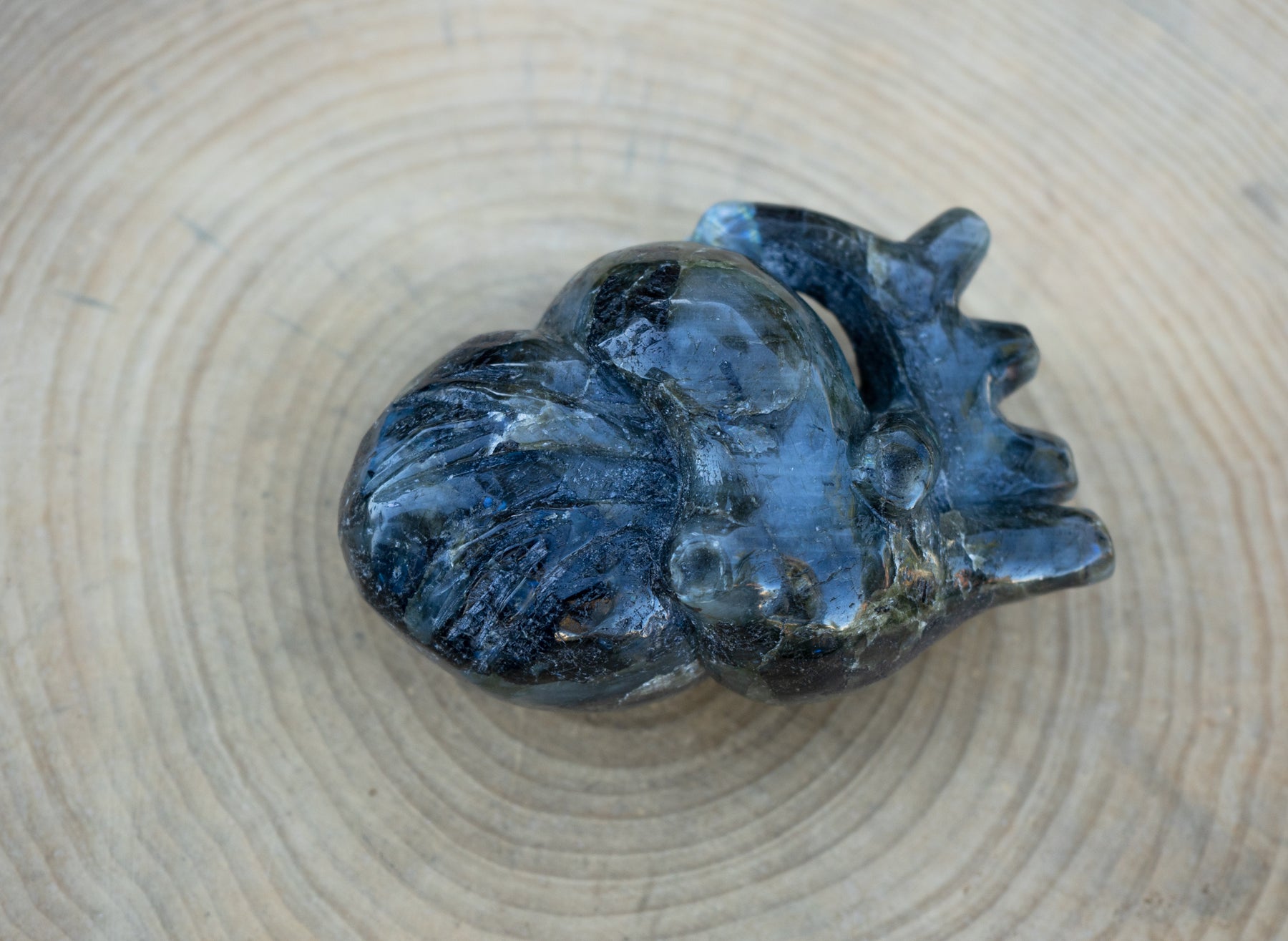 Labradorite 5" Anatomical Crystal Heart
