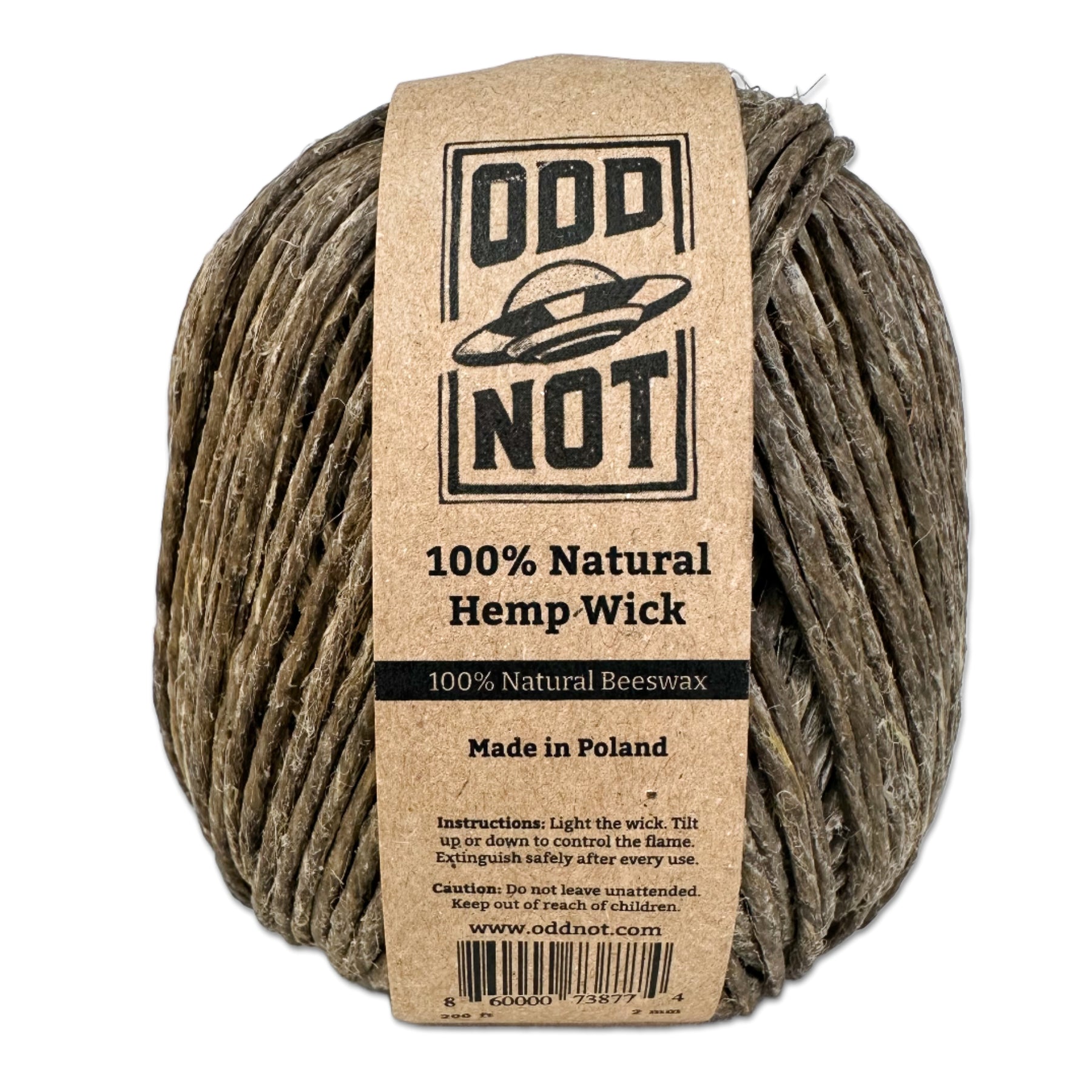 Thick Natural Hemp Wick & Beeswax