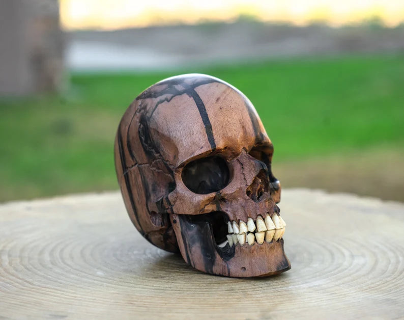 Black Ebony 4.5" Wood Skull