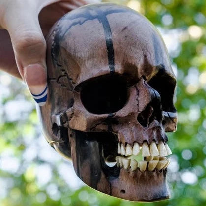 Black Ebony 4.5" Wood Skull