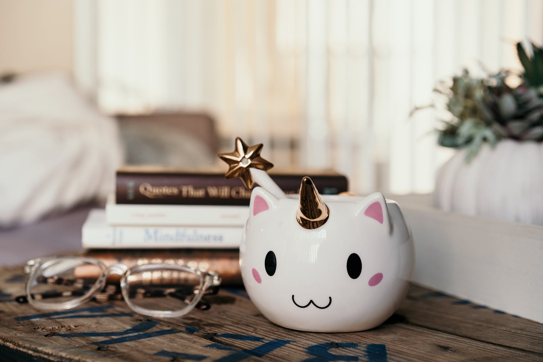 Imperfect Rainbow Caticorn Mug and Spoon Set