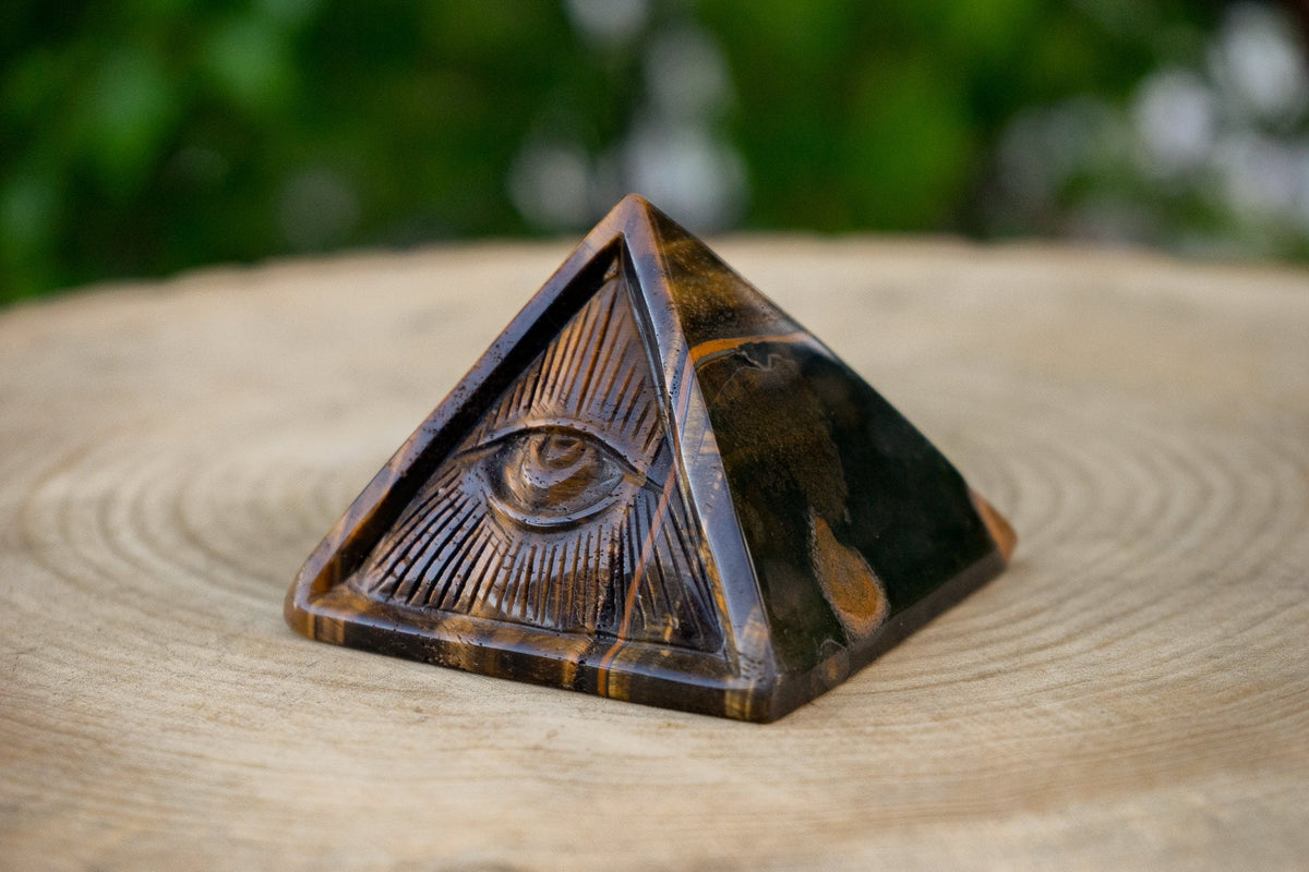 Tigers Eye - Eye of Providence 3.25" Crystal Pyramid