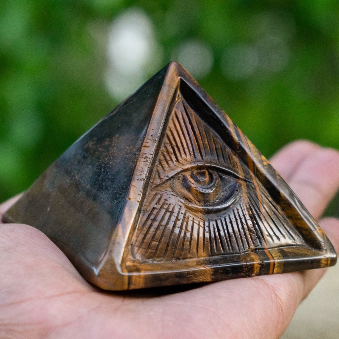 Tigers Eye - Eye of Providence 3.25" Crystal Pyramid