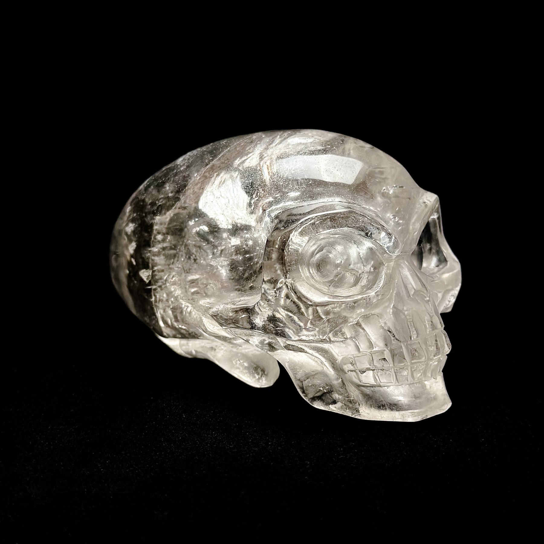 High Quality Smoky Quartz Elongated Mayan Alien Crystal Skull 4.75"