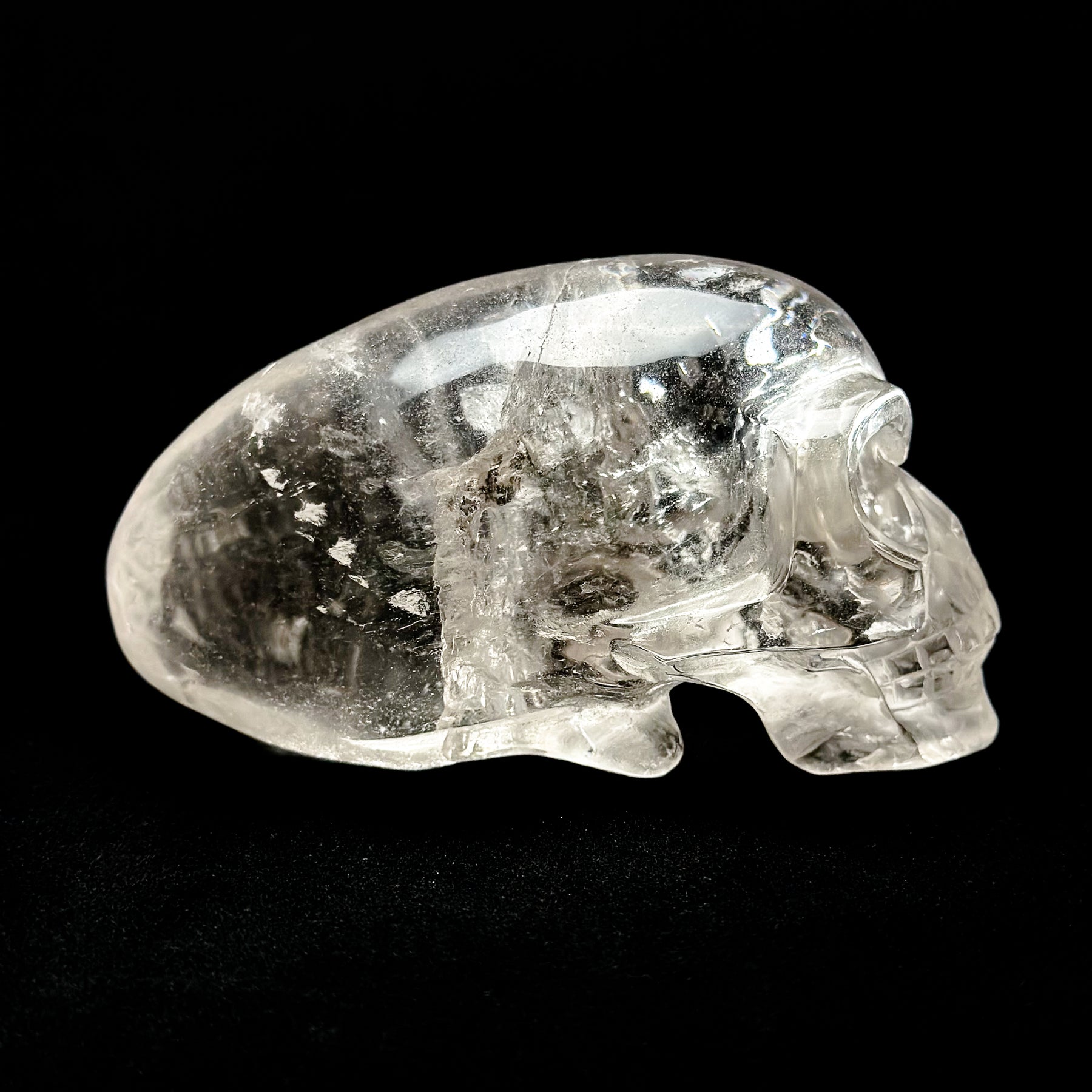 High Quality Smoky Quartz Elongated Mayan Alien Crystal Skull 4.75"