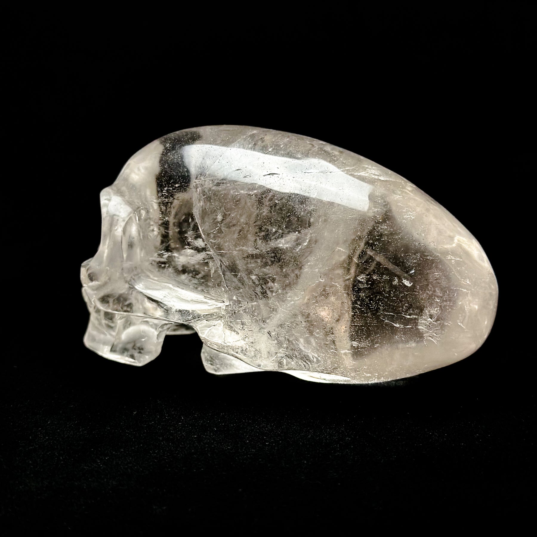 High Quality Smoky Quartz Elongated Mayan Alien Crystal Skull 4.75"