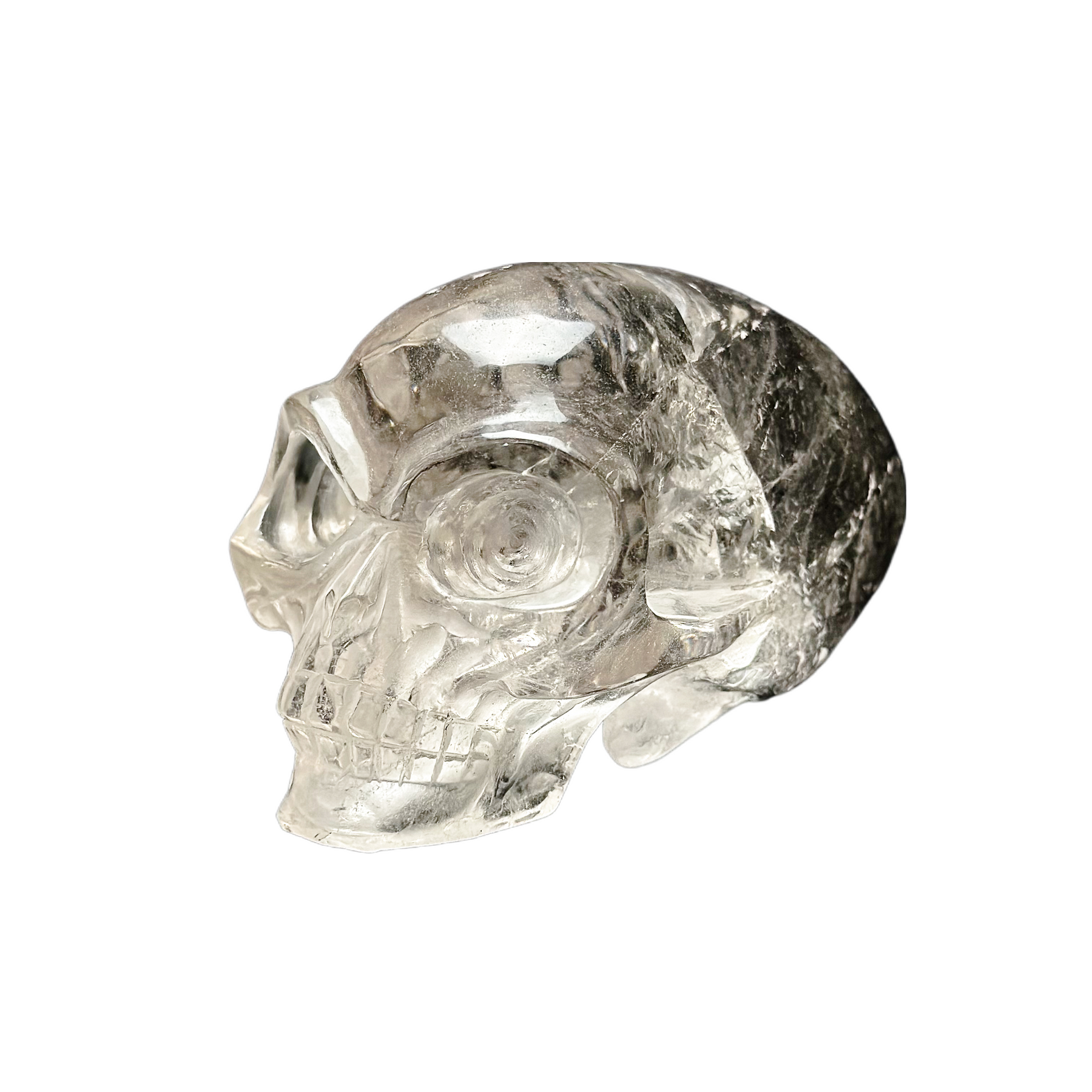 High Quality Smoky Quartz Elongated Mayan Alien Crystal Skull 4.75"