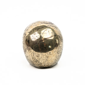 Gold Iron Pyrite Skull - Hand Carved 3.25" Jawless Crystal Skull