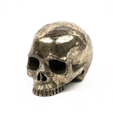 Gold Iron Pyrite Skull - Hand Carved 3.25" Jawless Crystal Skull
