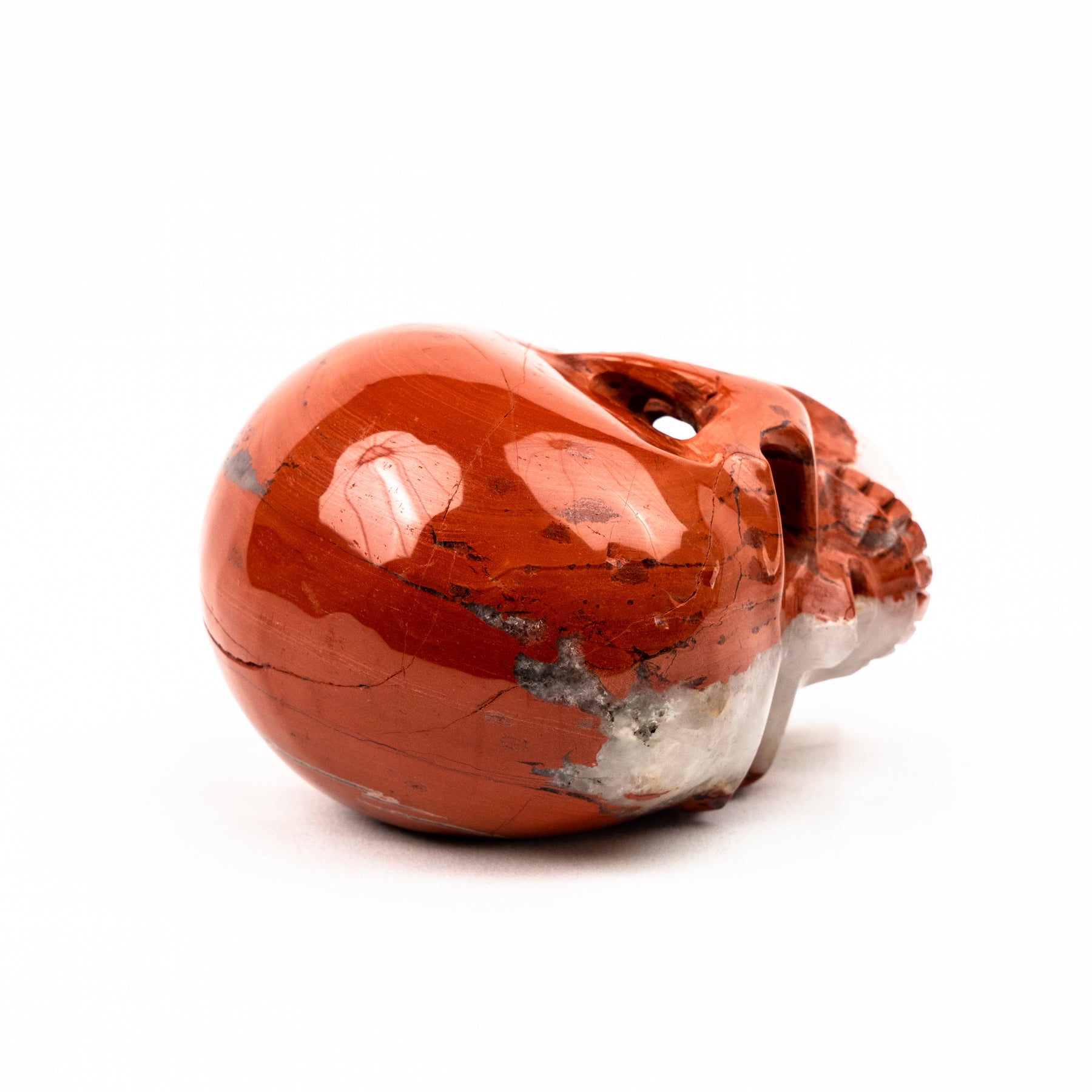 Red Jasper Quartz Skull - Hand Carved 5" Large Crystal Skull