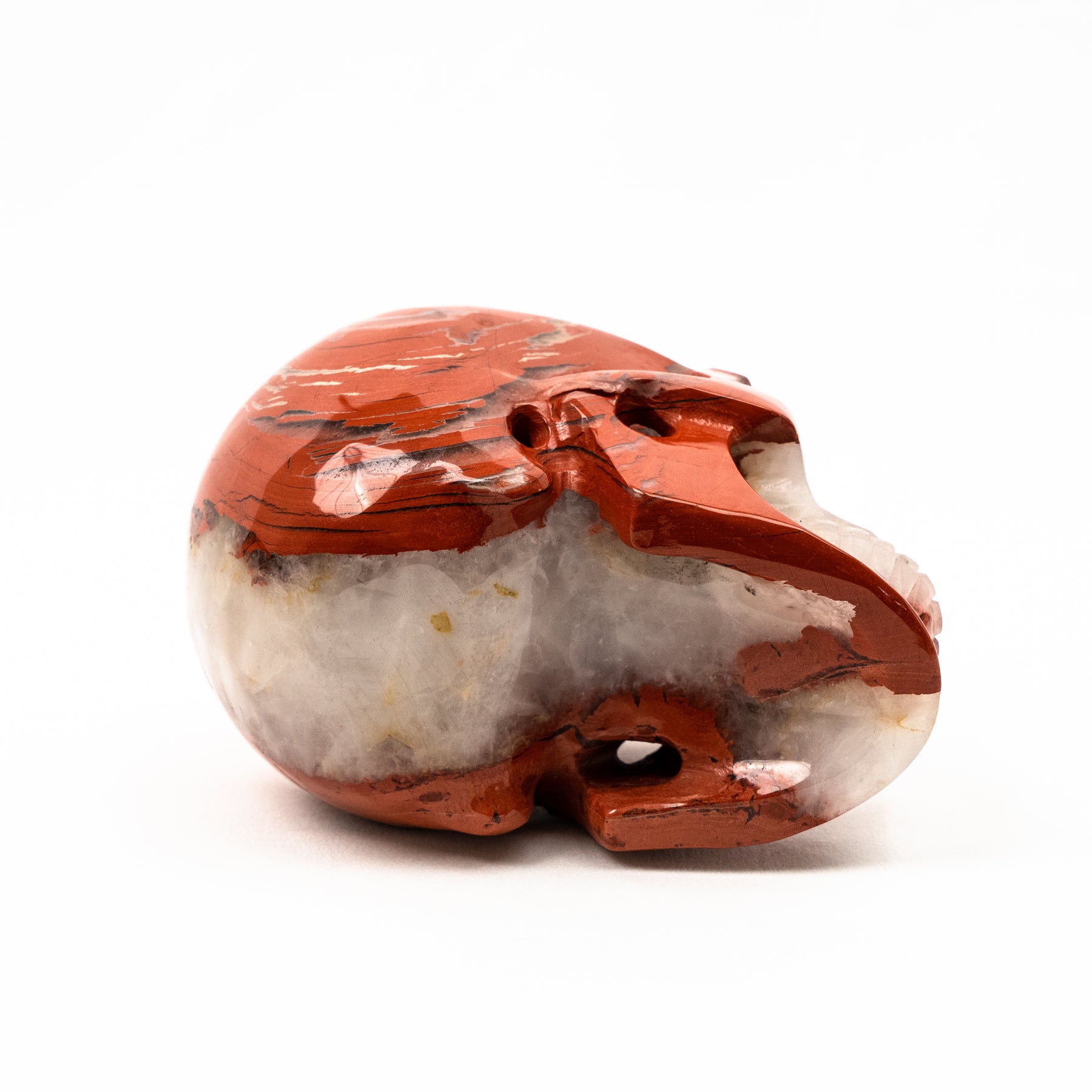 Red Jasper Quartz Skull - Hand Carved 5" Large Crystal Skull