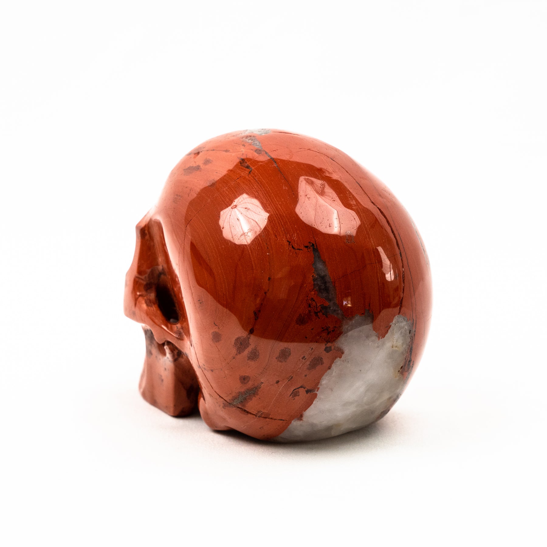 Red Jasper Quartz Skull - Hand Carved 5" Large Crystal Skull