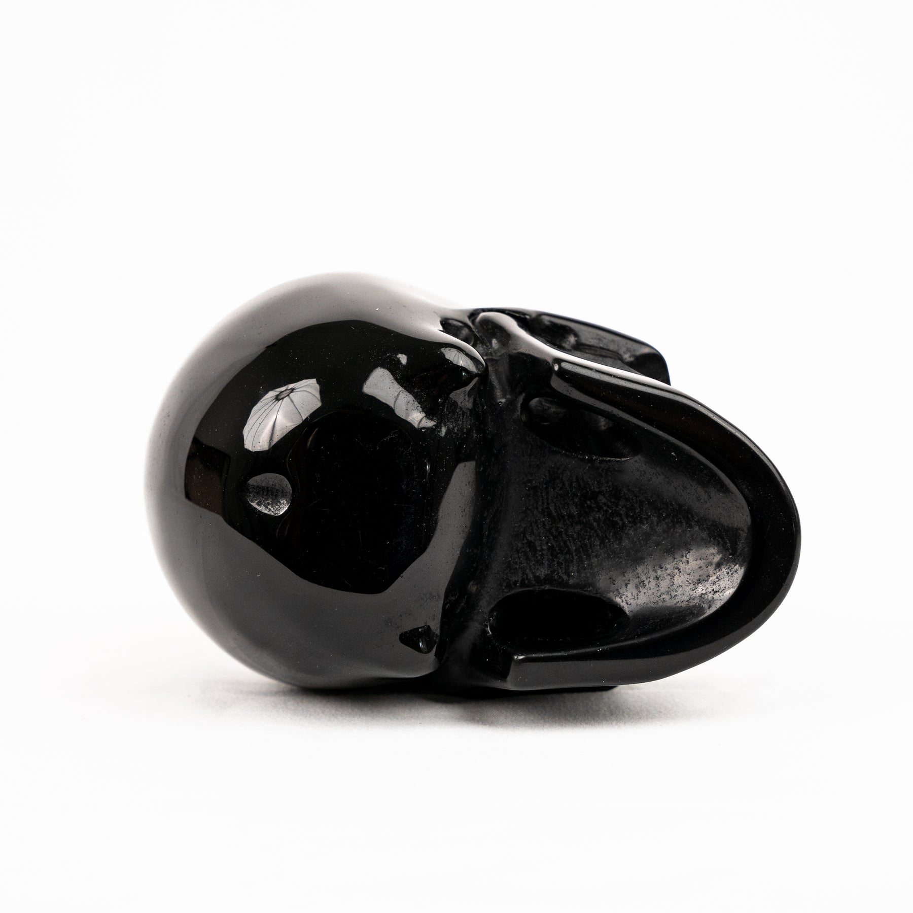 Black Obsidian Skull - Hand Carved 4.5" Large Crystal Skull