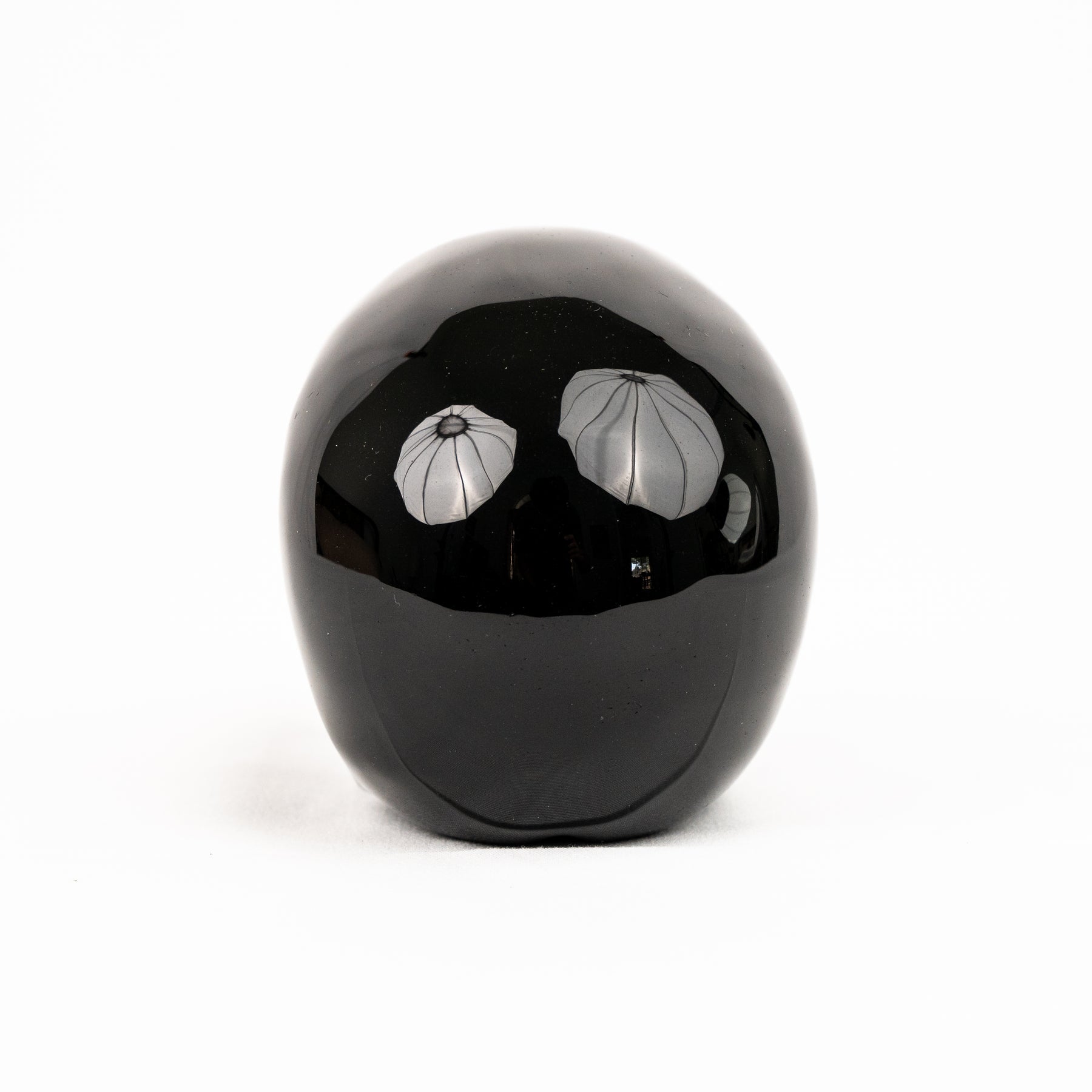 Black Obsidian Skull - Hand Carved 4.5" Large Crystal Skull