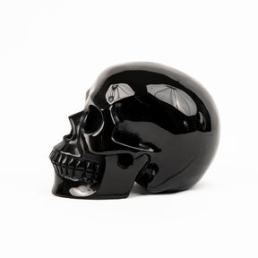 Black Obsidian Skull - Hand Carved 4.5" Large Crystal Skull