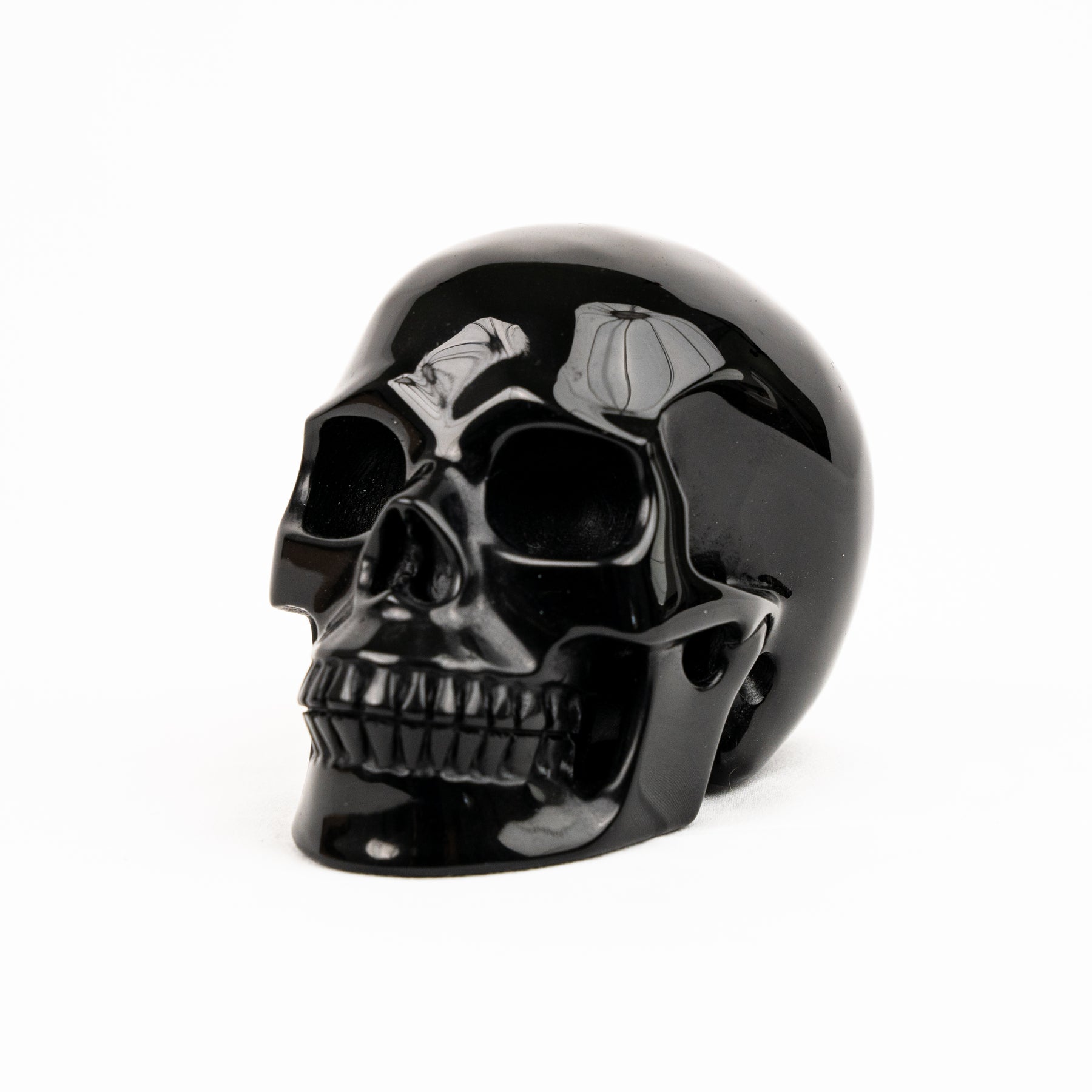 Black Obsidian Skull - Hand Carved 4.5" Large Crystal Skull