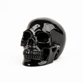 Black Obsidian Skull - Hand Carved 4.5" Large Crystal Skull