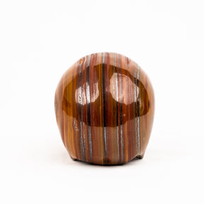 Red Iron Tigers Eye Skull - Hand Carved 4.25" Jawless Crystal Skull