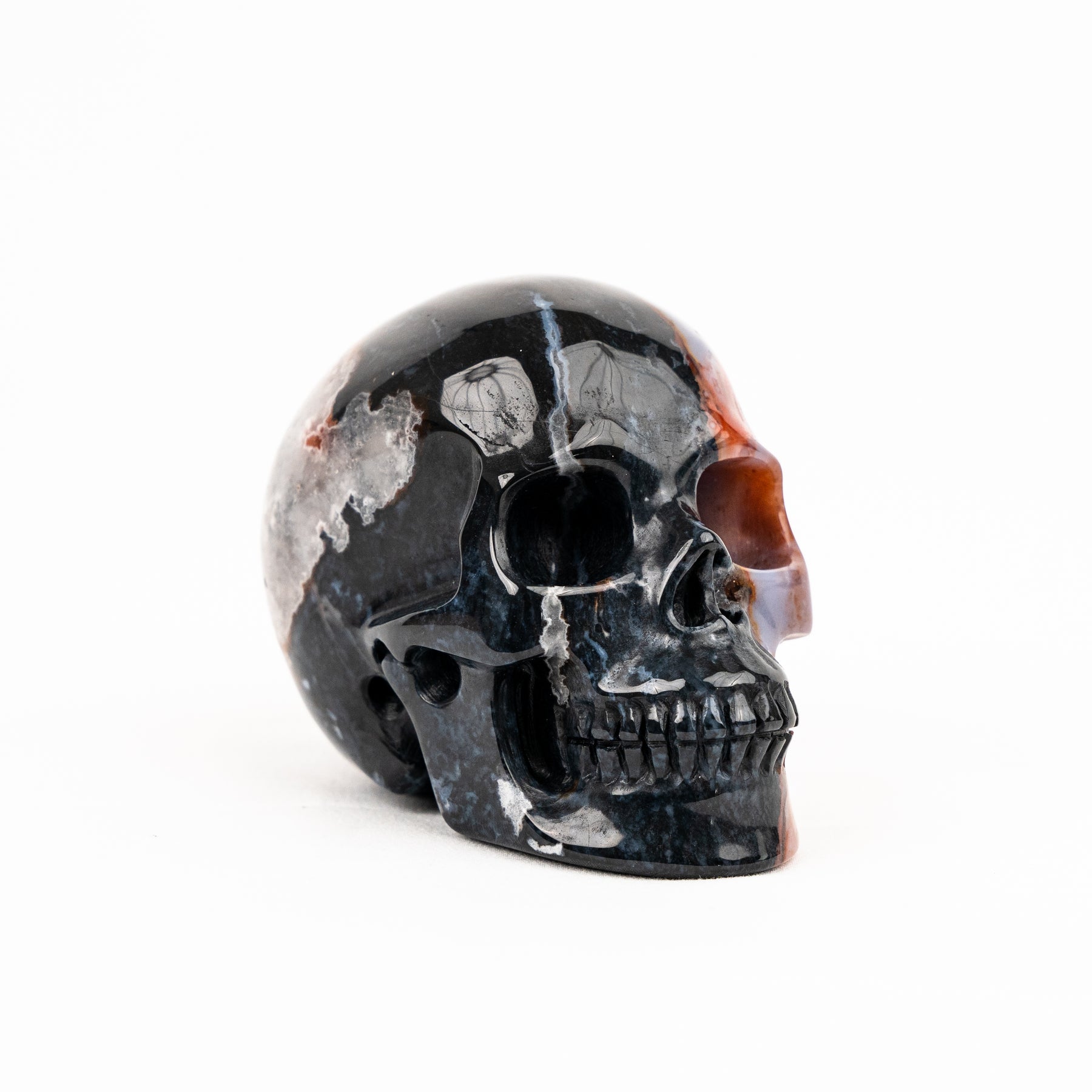 Ocean Jasper Skull - Hand Carved 3.5" Crystal Skull