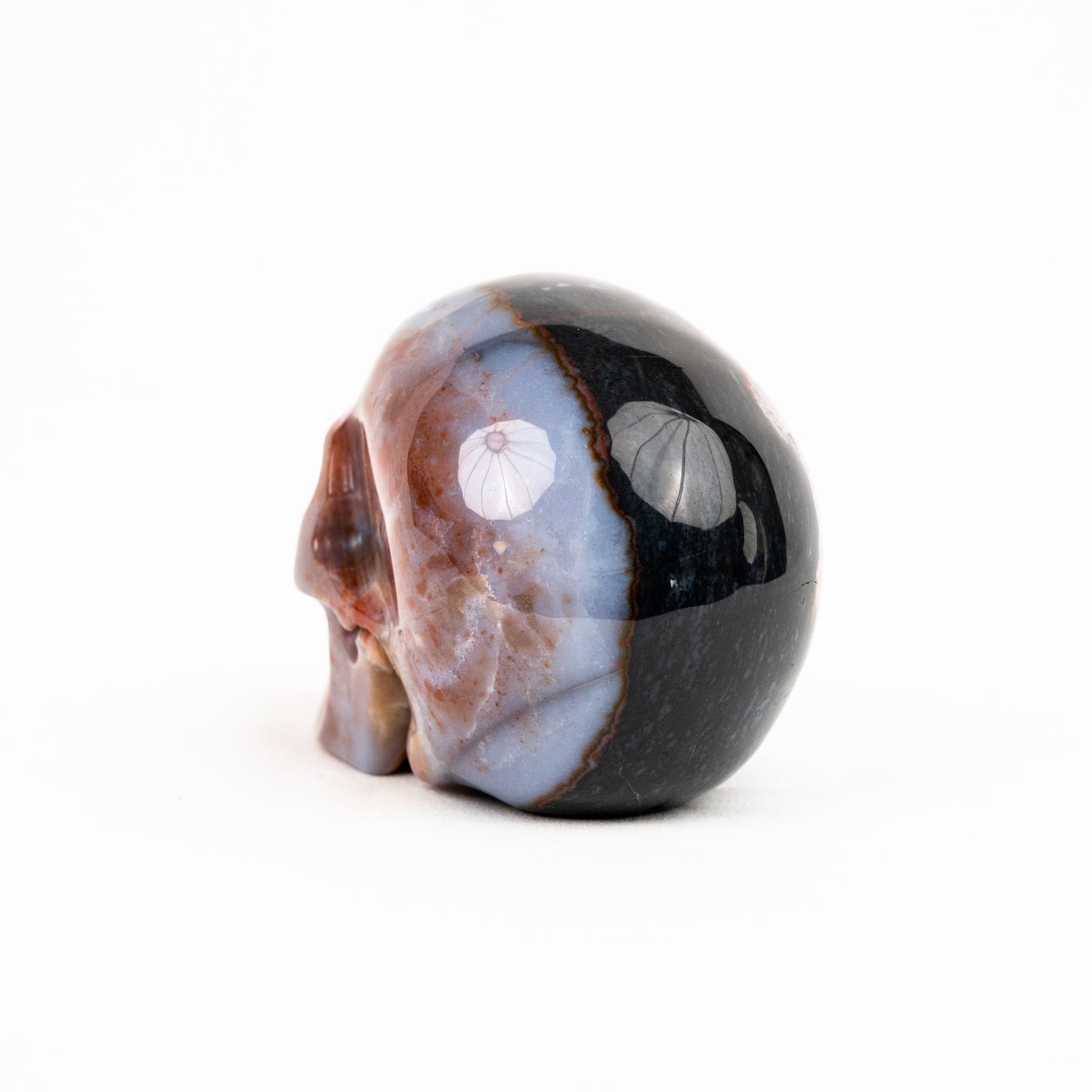 Ocean Jasper Skull - Hand Carved 3.5" Crystal Skull