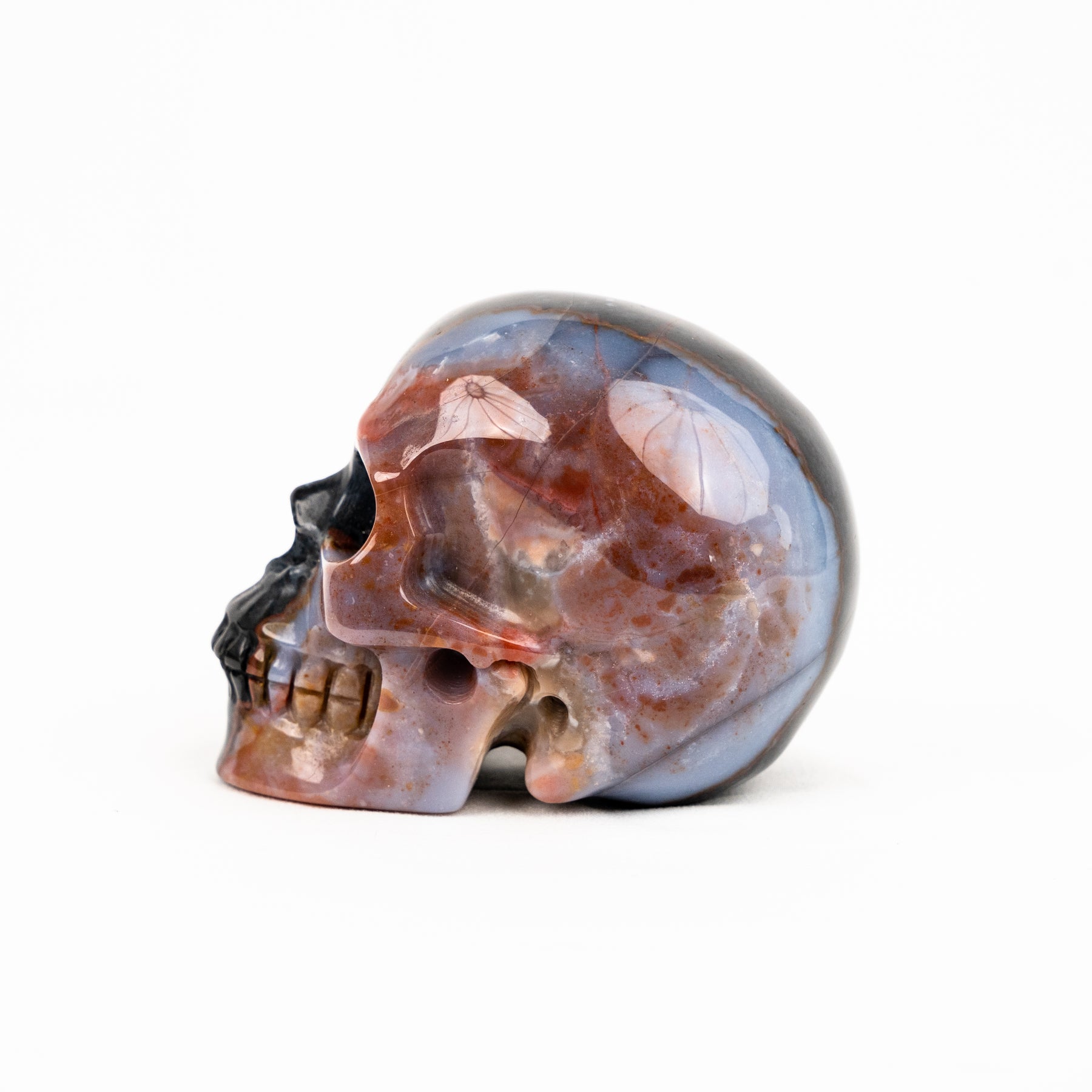 Ocean Jasper Skull - Hand Carved 3.5" Crystal Skull