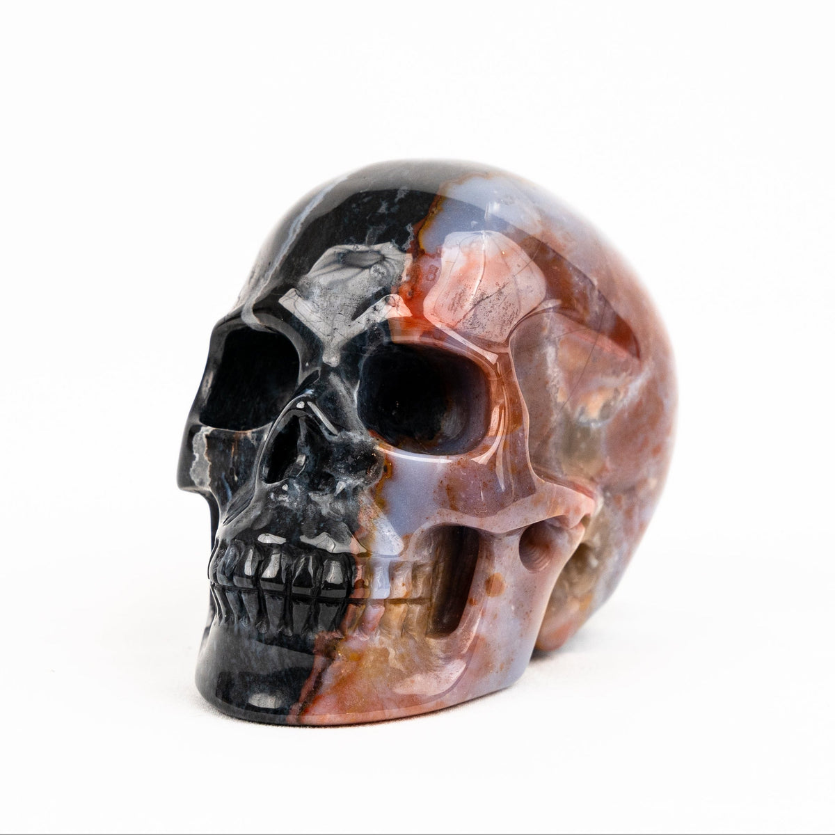 Ocean Jasper Skull - Hand Carved 3.5" Crystal Skull