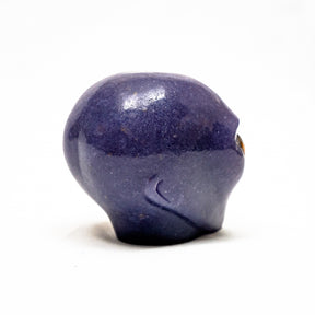 Purple Aventurine Crystal Alien with Tigers Eye - 3.5" Hand Carved Crystal Skull