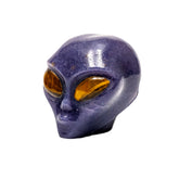 Purple Aventurine Crystal Alien with Tigers Eye - 3.5" Hand Carved Crystal Skull