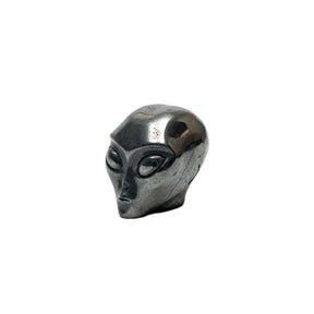 Hematite Crystal Alien - 2" Hand Carved Crystal Skull