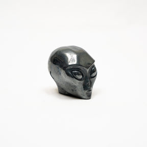 Hematite Crystal Alien - 2" Hand Carved Crystal Skull