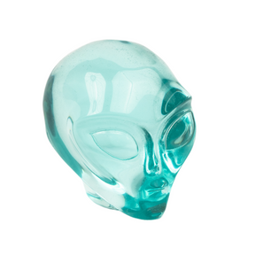 Blue Obsidian Glass Crystal Alien - 3.5" Large Crystal Skull