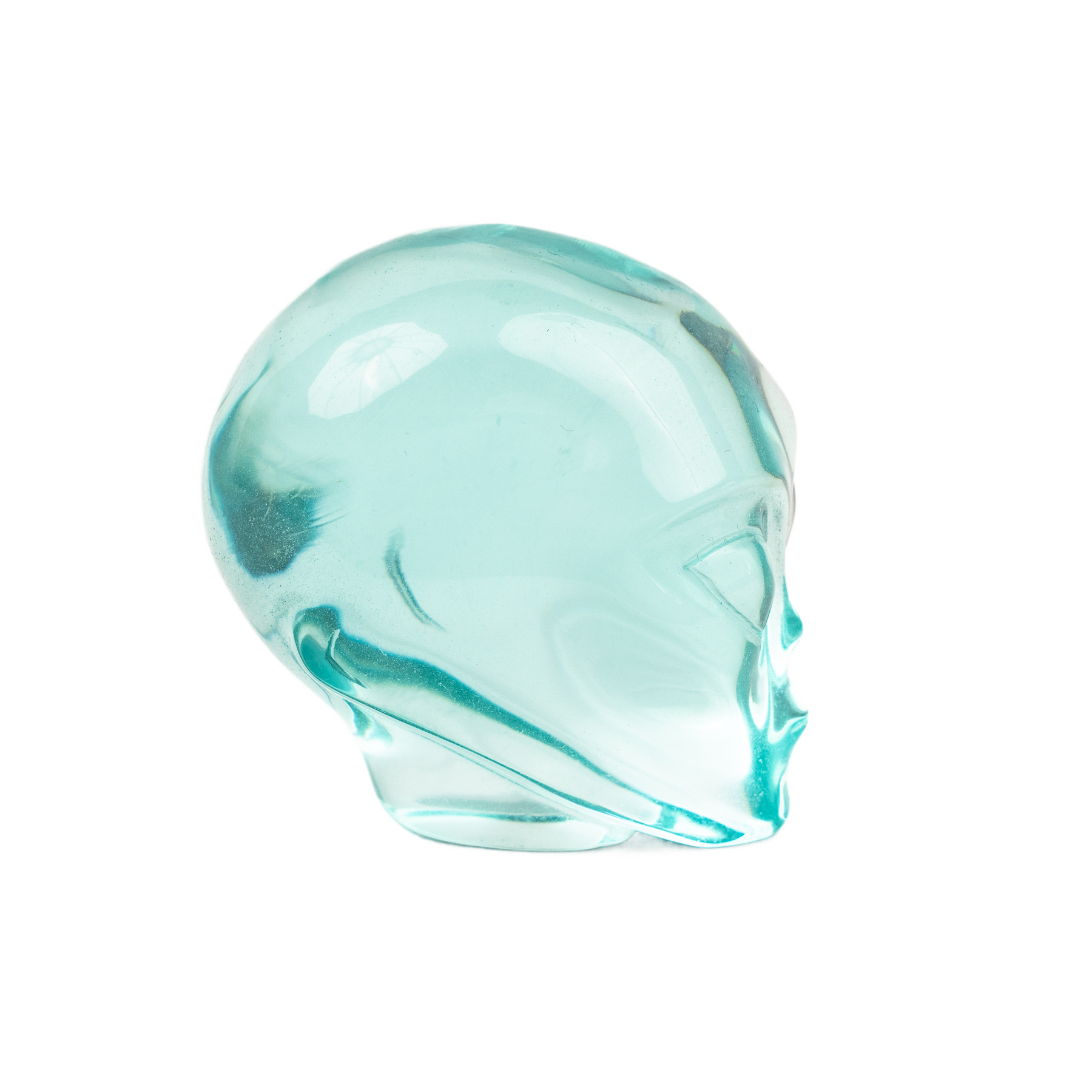 Blue Obsidian Glass Crystal Alien - 3.5" Large Crystal Skull