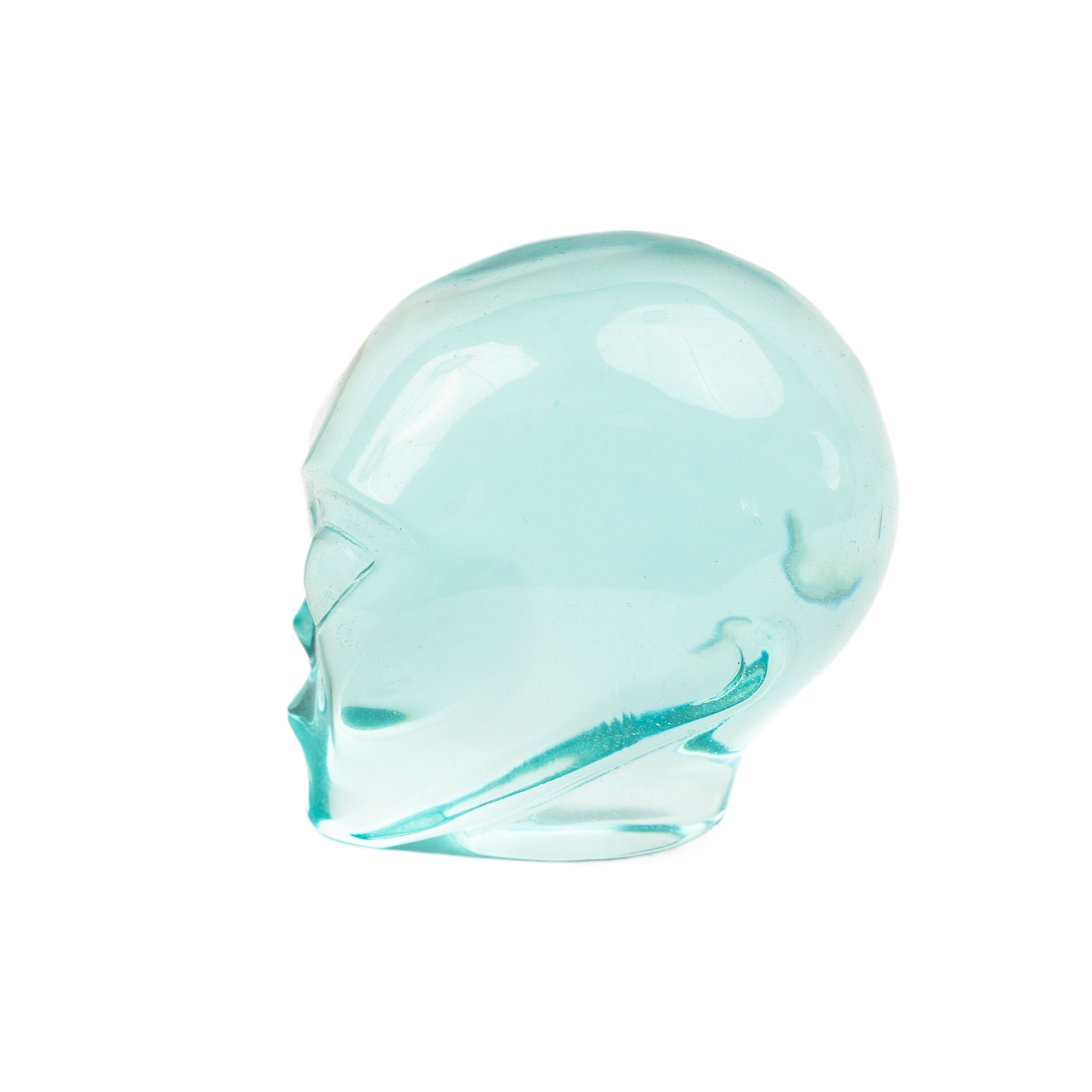 Blue Obsidian Glass Crystal Alien - 3.5" Large Crystal Skull